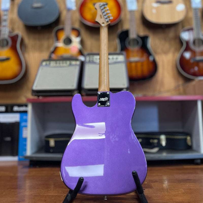JET Guitars JT-300 PLM R Telecaster-Style Electric Guitar, Plum, Roasted Maple Neck