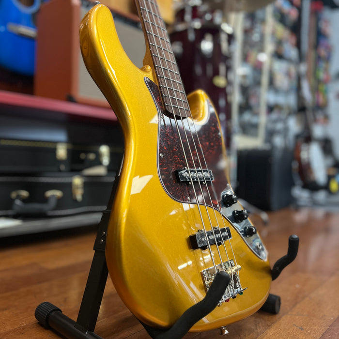 JET JJB-300 GD R 4-string Electric Bass, Roasted Maple Neck, Gold Sparkle