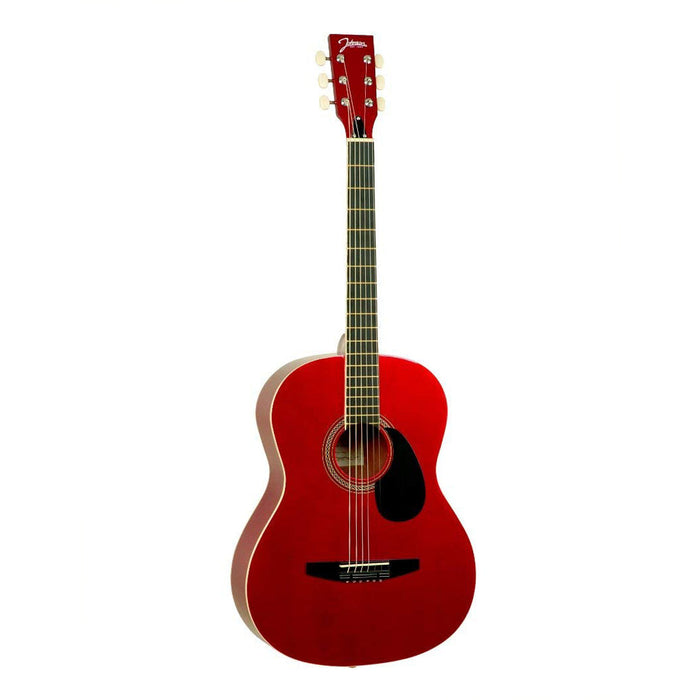 Johnson JG-100-SRD Acoustic Guitar, Metallic Red