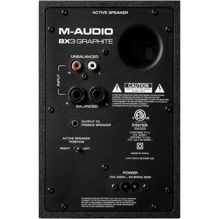 M-Audio BX3 Graphite Active Studio Speakers, Pair