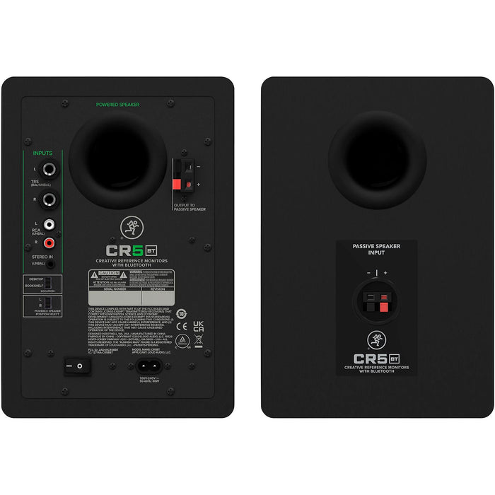 Mackie CR5BT 5.25" Powered Studio Monitors With Tone Control and Bluetooth (Pair)