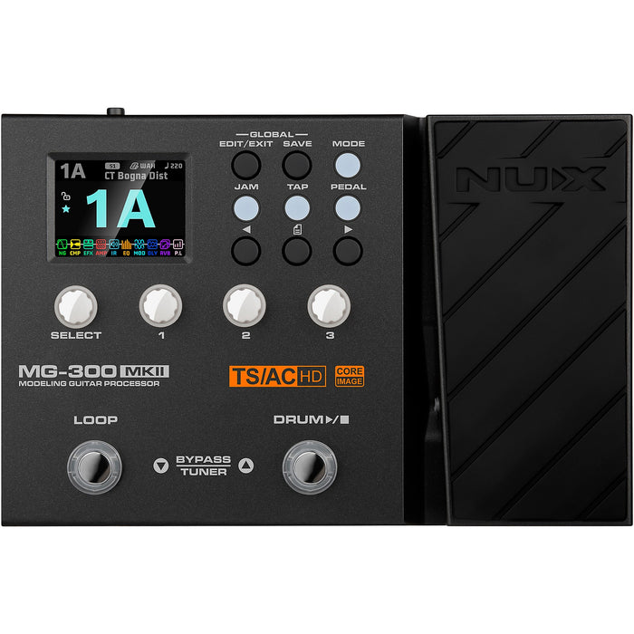 NUX MG-300MKII Multi-Effects and Amp Modeler Pedal, Black