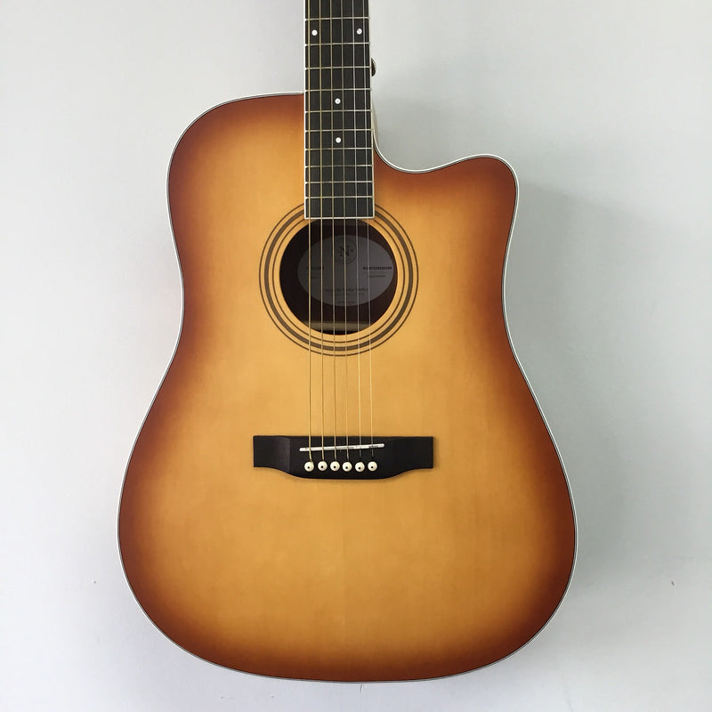 Nashville Guitar Works D10CEEB Acoustic Electric Guitar, Satin Edgeburst