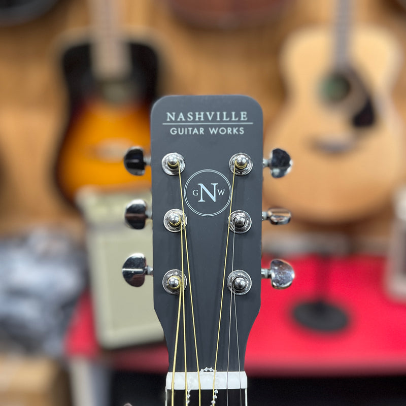 Nashville Guitar Works OM10CEEB Acoustic-Electric Guitar, Edgeburst
