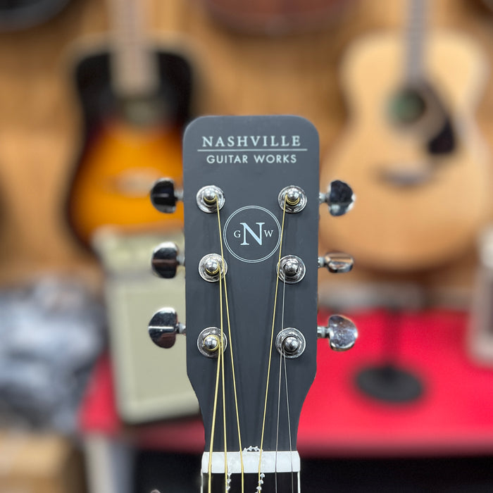 Nashville Guitar Works OM10CEEB Acoustic-Electric Guitar, Edgeburst