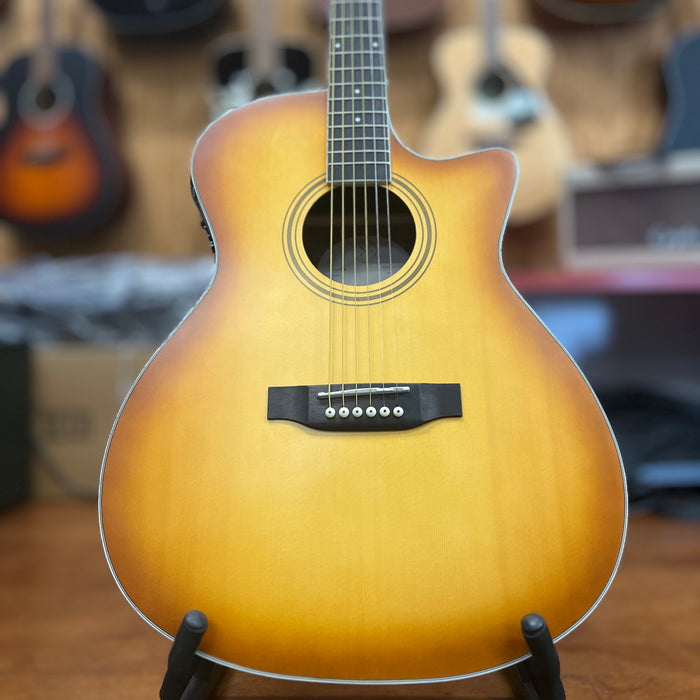 Nashville Guitar Works OM10CEEB Acoustic-Electric Guitar, Edgeburst