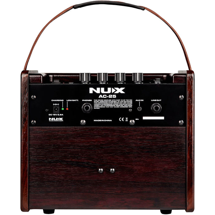OPEN BOX NUX Stageman AC-25 25W 2 Channel Modeling Rechargable Acoustic Amp with Bluetooth, Brown