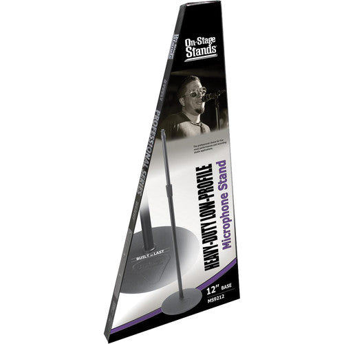 On-Stage Stands MS9212 Heavy Duty Low Profile Mic Stand with 12'' Base
