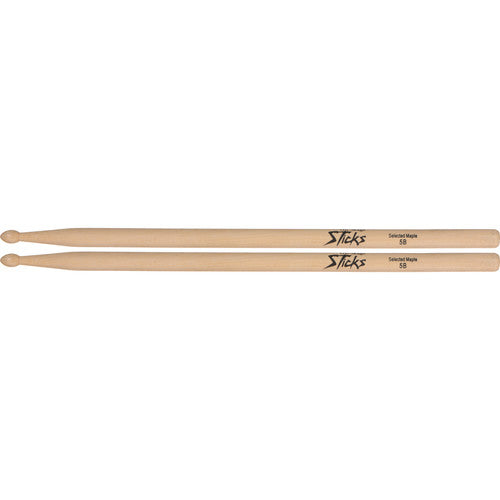 On-Stage Wood Tip Maple Wood 5B Drumsticks (Pair)