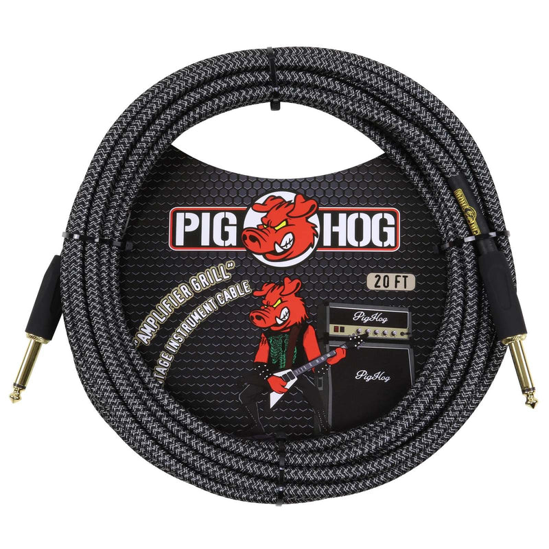 Pig Hog PCH20AG 1/4" to 1/4" Amplifier Grill Instrument Cable, 20 Feet