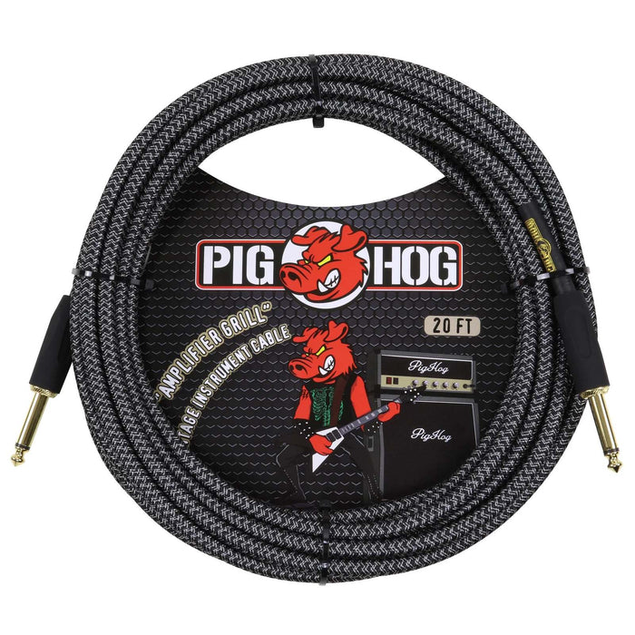 Pig Hog PCH20AG 1/4" to 1/4" Amplifier Grill Instrument Cable, 20 Feet