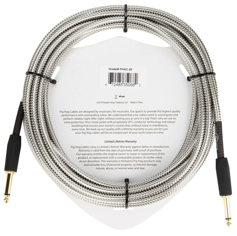 Pig Hog PHAC-20 "ARMOR CLAD" Instrument Cable, 20 Feet