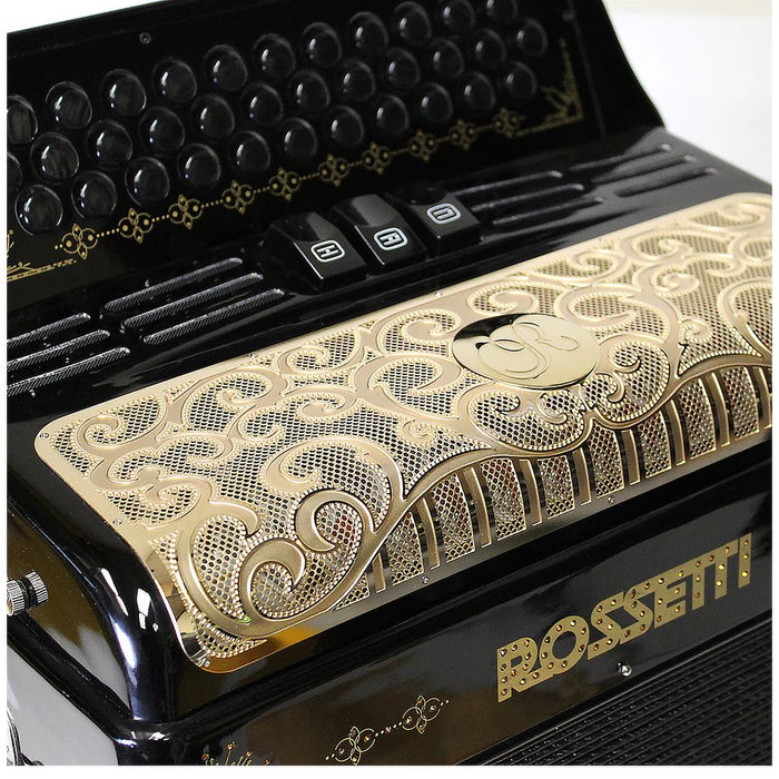 Rossetti Constantine II Professional Button Accordion, GCF, Black