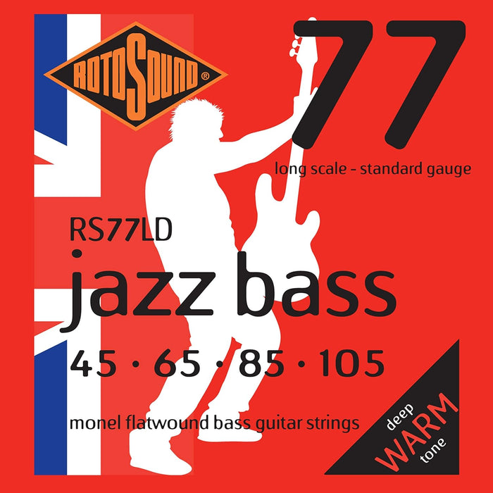 Rotosound RS77LD Jazz Bass Monel Flat Wound Strings (45-105)