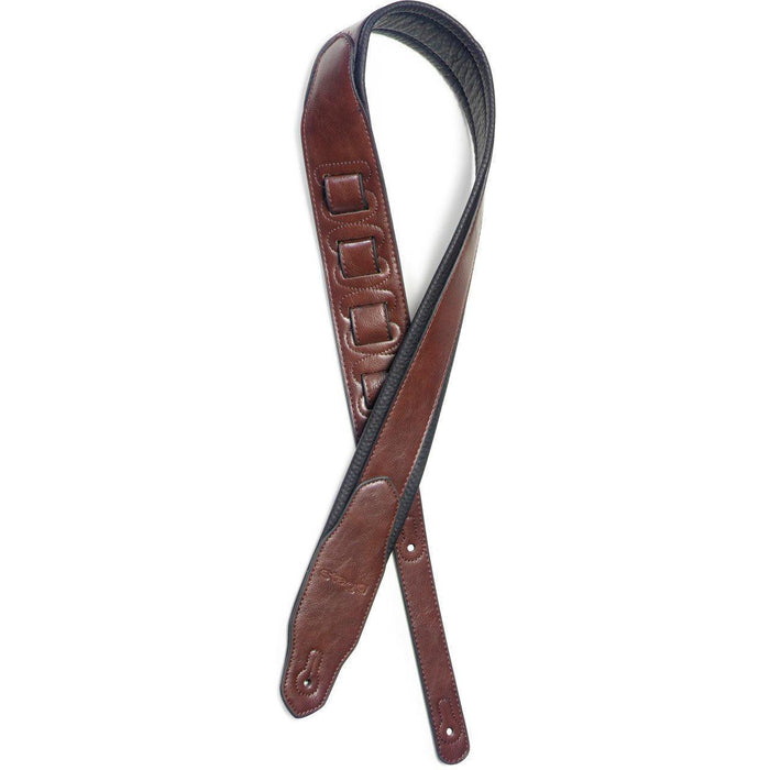 Stagg SPFL 40 BRW Padded Leather Style Guitar Strap, Brown