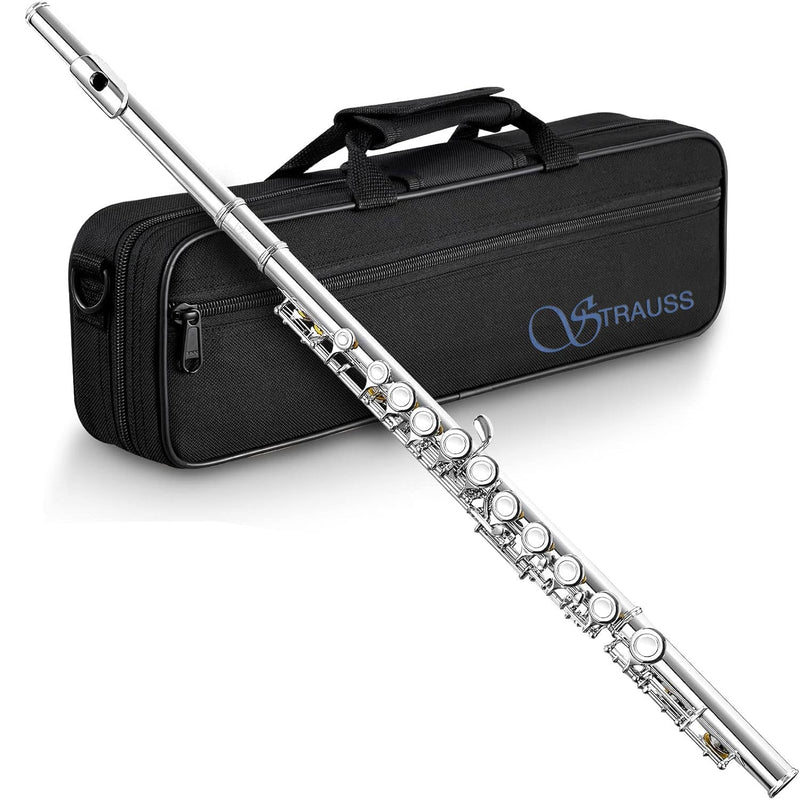 Strauss 6300 Student Flute Outfit, Key of C, Nickel Plated