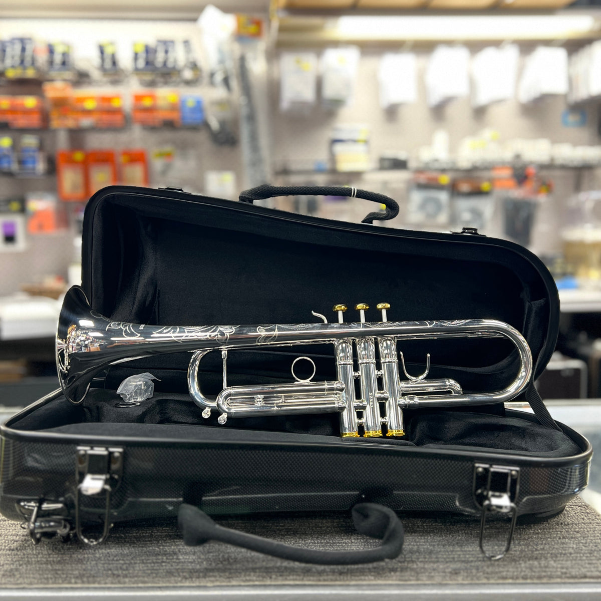 Strauss Imperial 99X Professional Trumpet Outfit, Silver, Reverse