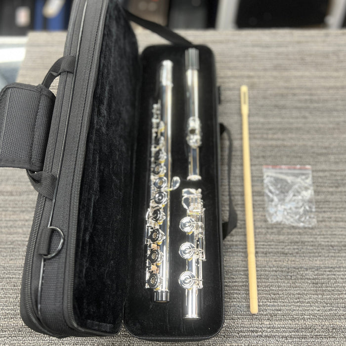 Strauss Milan Intermediate Silver Open-hole Flute Outfit, Low B