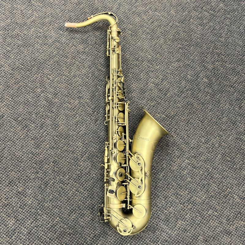 Strauss Super 70 Intermediate Tenor Saxophone Outfit, Matte Antique Lacquer