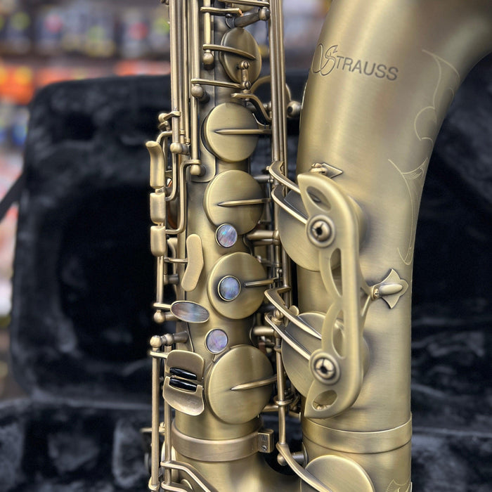 Strauss "Super 70" Intermediate Tenor Saxophone Outfit, Matte Antique Lacquer