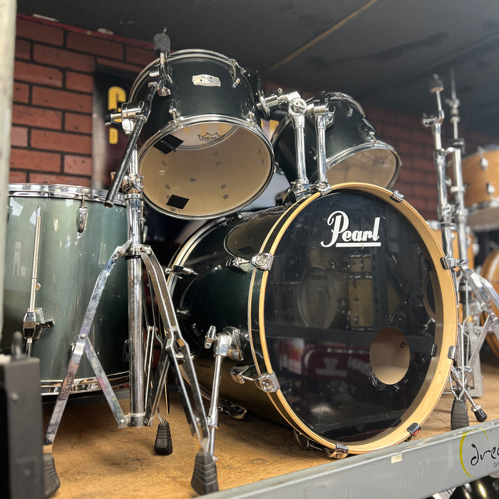USED 2003 Pearl EX Export Series 5 pc Kit w/ Hardware - Metallic Sea Blue