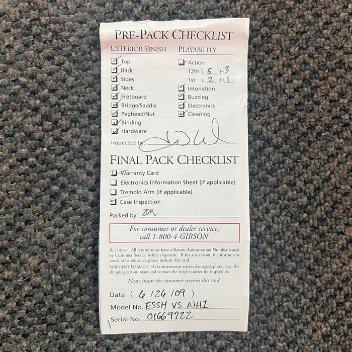 USED 2009 Gibson Custom ES-175 Steve Howe Signature Hollowbody Electric Guitar, Sunburst w/ OHSC