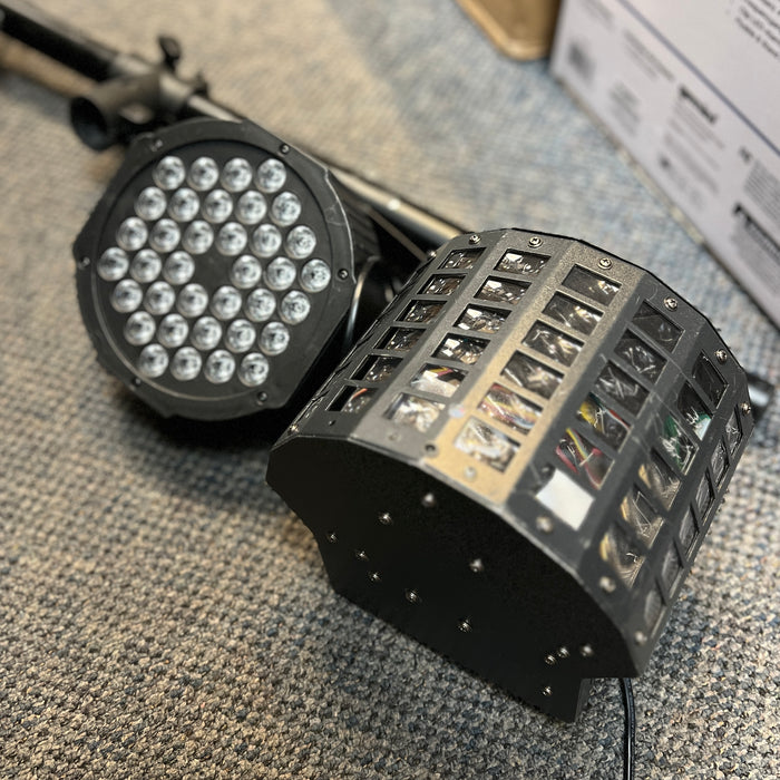 USED ADJ Lighting Pack w/ Mini Dekker, Mini Dekker LZR, 2 Pars, ADj Power Supply and Stand