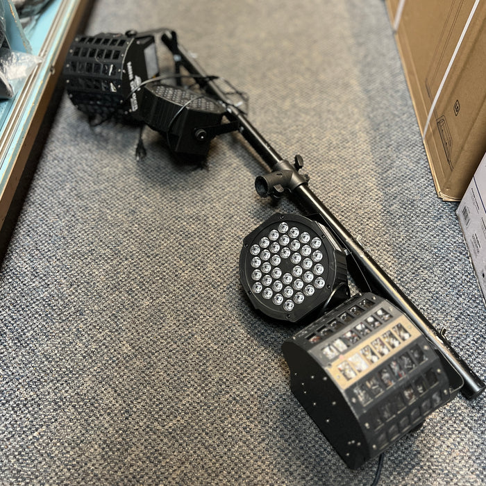 USED ADJ Lighting Pack w/ Mini Dekker, Mini Dekker LZR, 2 Pars, ADj Power Supply and Stand