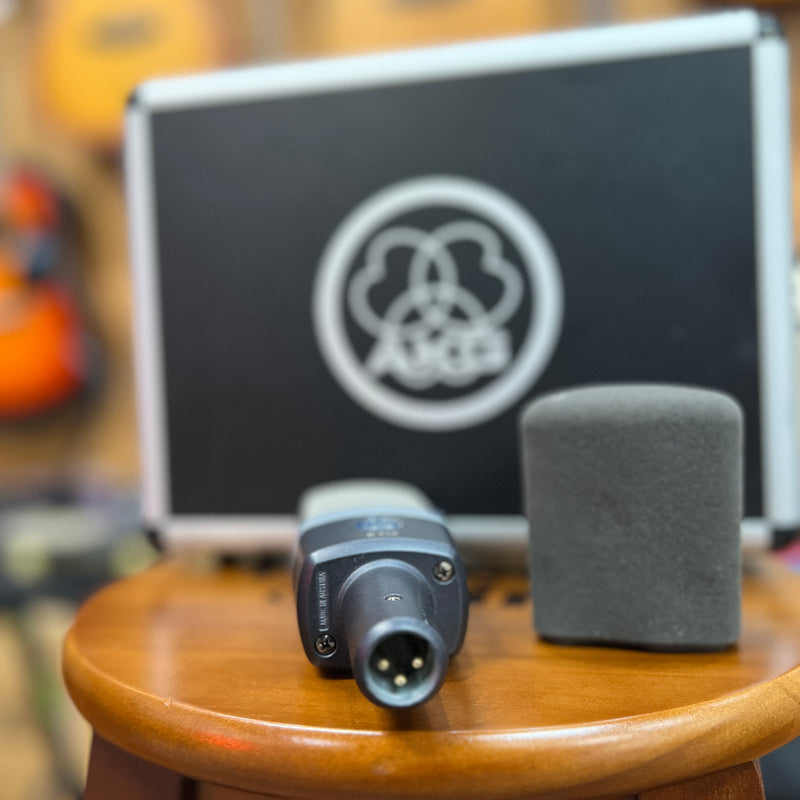 USED AKG C214 Large Diaphragm Condenser Microphone W/Case and Shkmt