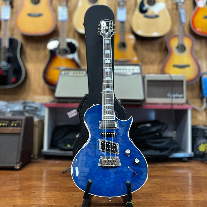 USED AS IS Epiphone Nighthawk Custom Reissue w/ Hardshell Case, Blue Quilt