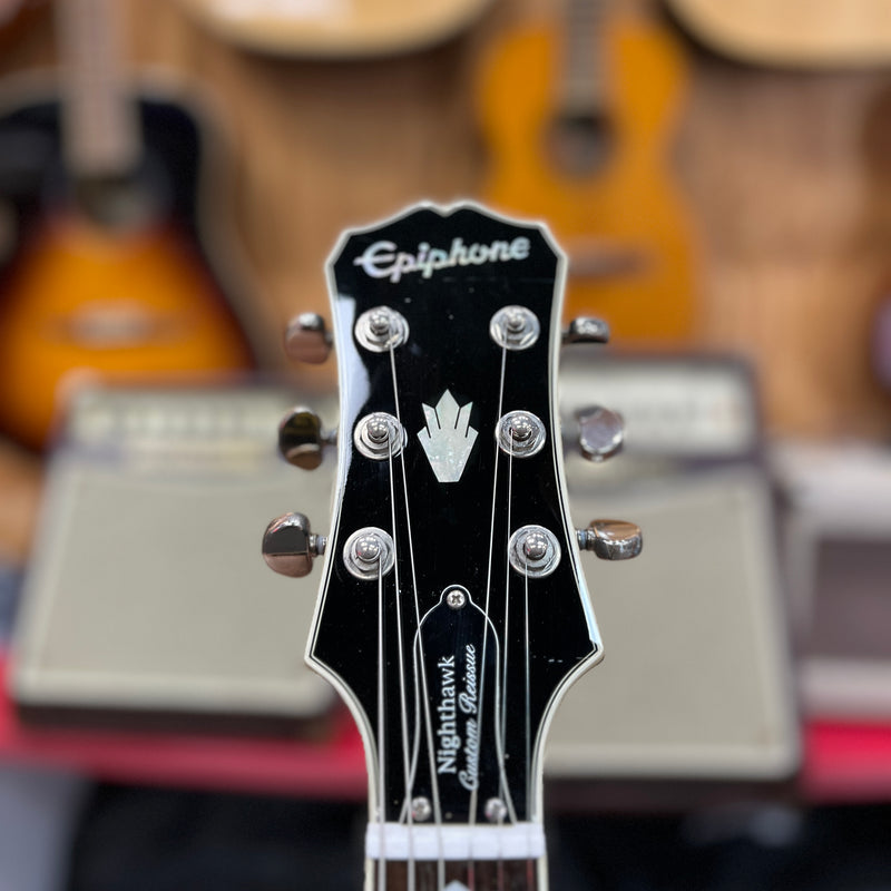 USED AS IS Epiphone Nighthawk Custom Reissue w/ Hardshell Case, Blue Quilt