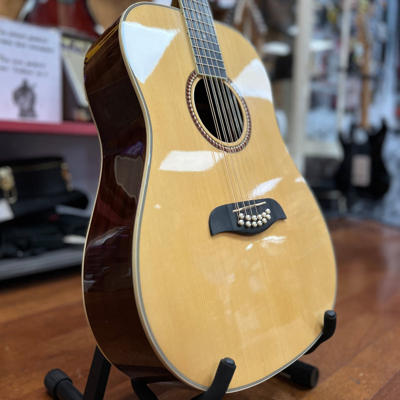 USED AS-IS Oscar Schmidt OD312-A 12-string Acoustic Guitar, Natural (BRIDGE LIFT)