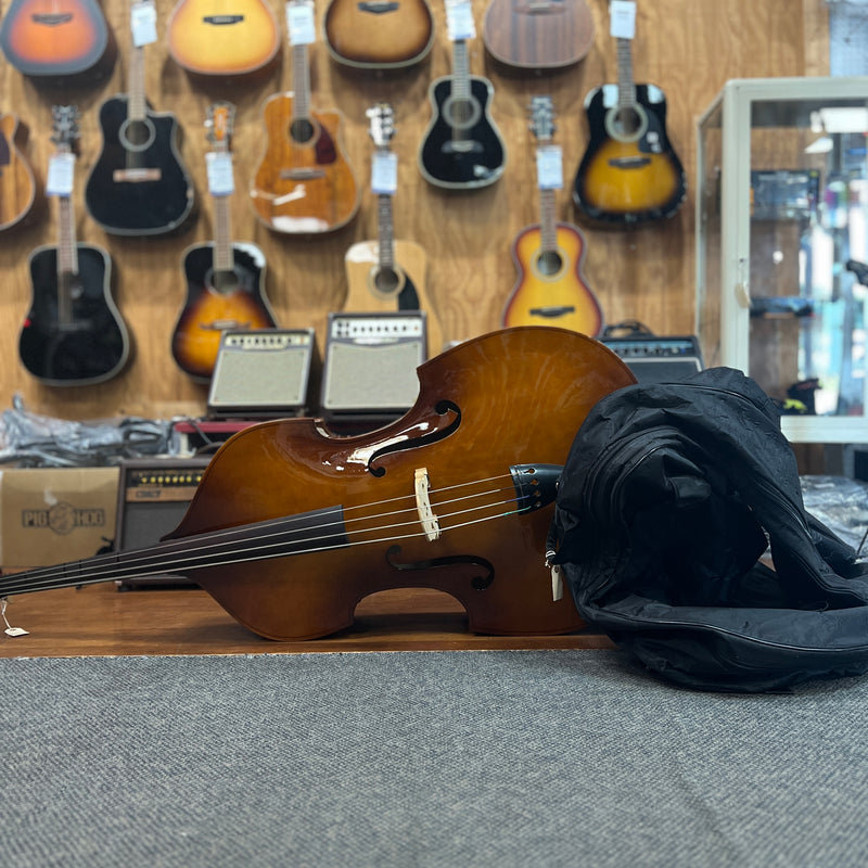 USED AS IS Torelli Double Upright Bass 3/4 w/ Bag & Bow