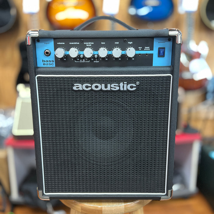 USED Acoustic B25C 1x8 25W Bass Combo With Tilt-Back Cab, Black