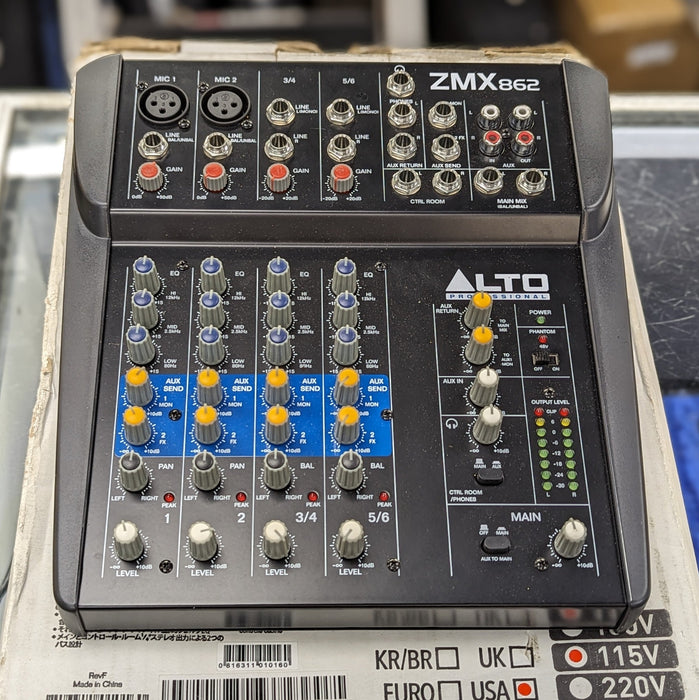 USED Alto Professional Zephyr ZMX862 6-Channel Compact Mixer