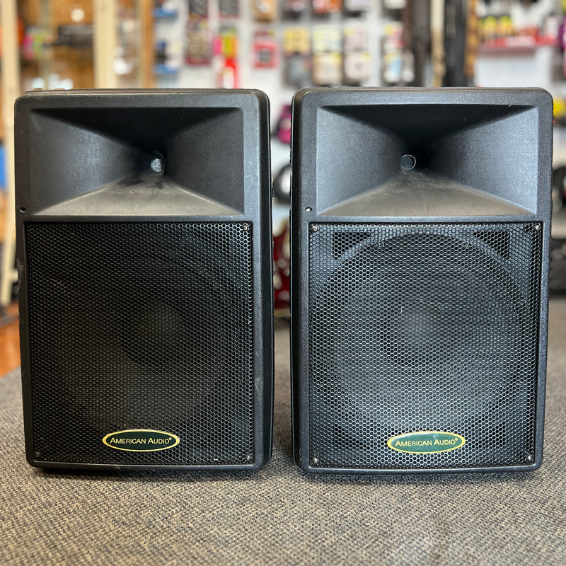 USED American Audio DLS-15P 15" Powered PA Speakers, PAIR