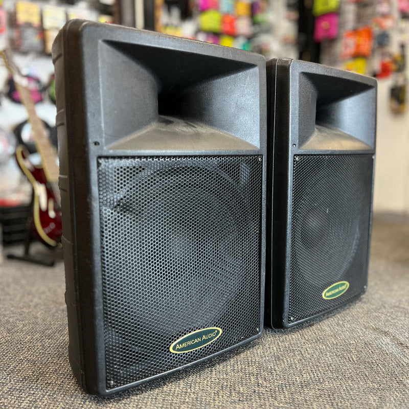 USED American Audio DLS-15P 15" Powered PA Speakers, PAIR