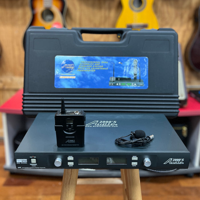 USED Audio 2000's AWM6547DU Dual Wireless Lavalier Microphone