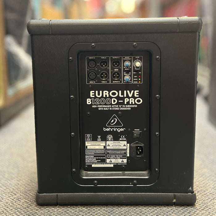 USED Behringer EUROLIVE B1200D-PRO 12" Active 500W Subwoofer