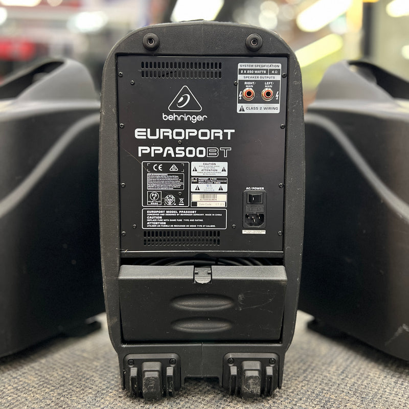 USED Behringer Europort PPA500BT PA System w/ Stands