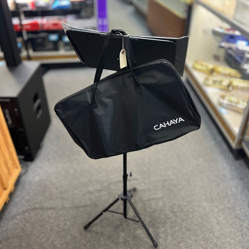 USED CAHAYA Dual Use Sheet Music Stand with  Desktop Book Stand & Carrying Bag, Sheet Music Folder