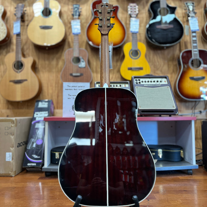 USED D'Angelico Premier Lexington Dreadnaught Acoustic-Electric Guitar, Trans Black Cherry Burst