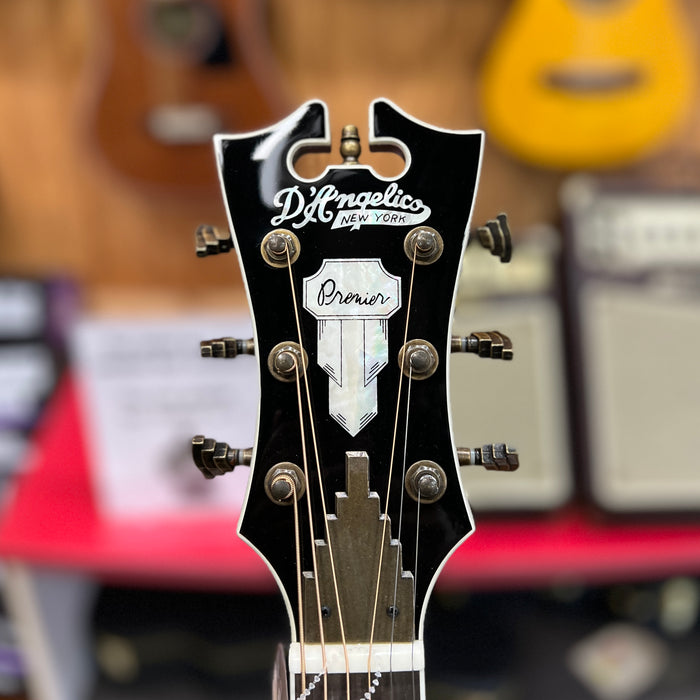 USED D'Angelico Premier Lexington Dreadnaught Acoustic-Electric Guitar, Trans Black Cherry Burst