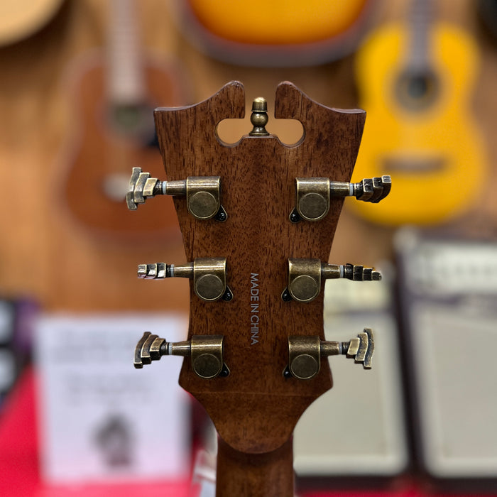 USED D'Angelico Premier Lexington Dreadnaught Acoustic-Electric Guitar, Trans Black Cherry Burst