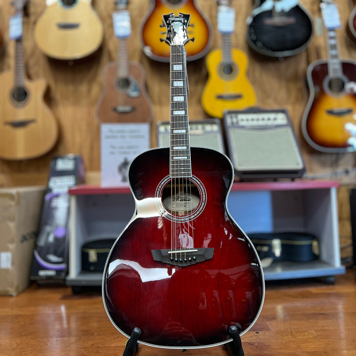 USED D'Angelico Premier Series Tammany Orchestra Acoustic-Electric Guitar, Trans Black Cherry Burst