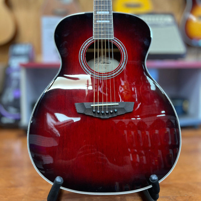 USED D'Angelico Premier Series Tammany Orchestra Acoustic-Electric Guitar, Trans Black Cherry Burst