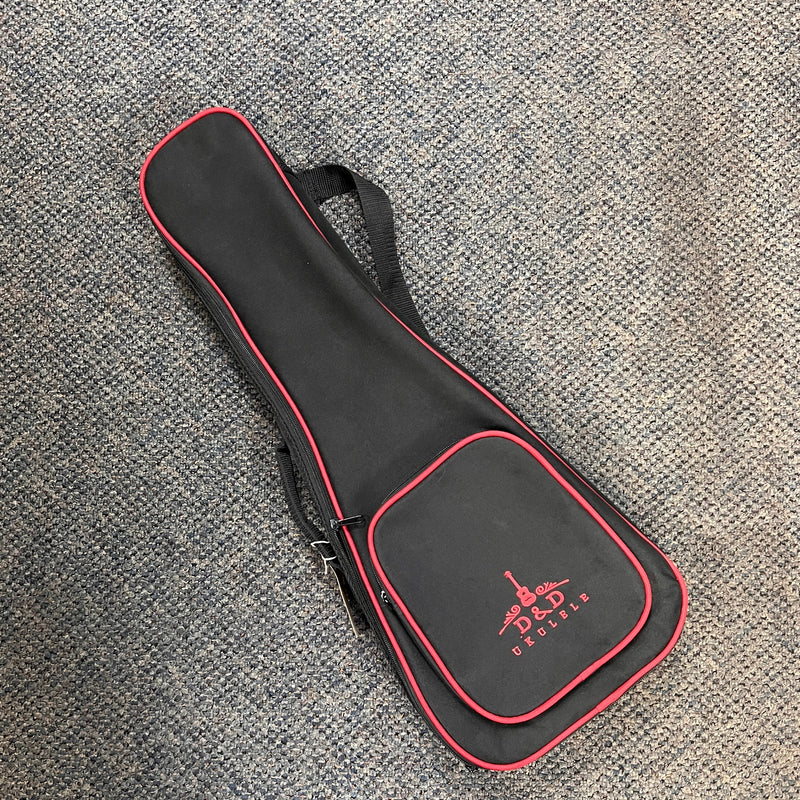 USED D&D Concert Ukulele Gig Bag, Black and Red