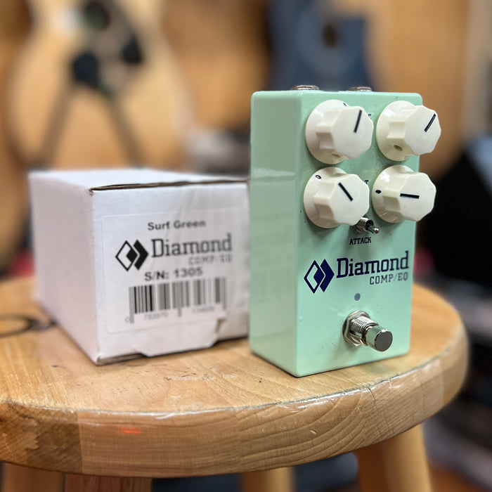 USED DIAMOND PEDALS Comp/EQ Effect Pedal, Surf Green w/ Box