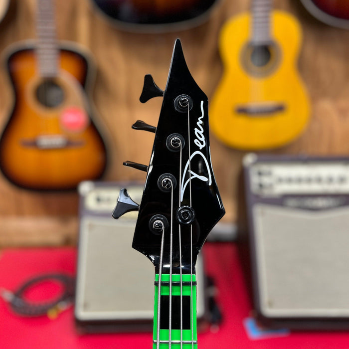 USED Dean Zone 4-String Electric Bass, Nuclear Green