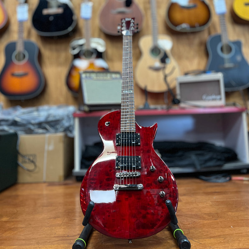 USED ESP LTD EC-100 QM Electric Guitar - See Thru Black Cherry